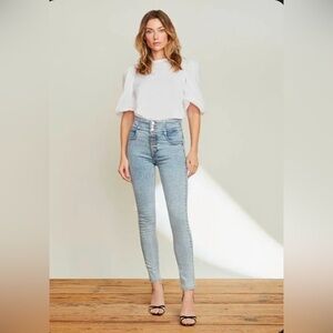 VERONICA BEARD Katherine Corset Extra High Rise Blue Skinny Jeans Size 26